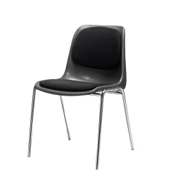 4 Stabelstole Oporto Xtra m. polster, blankt stel