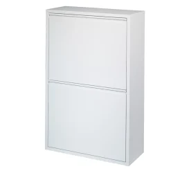 Affaldsstation 4x15 liter, hvid/lysegrå