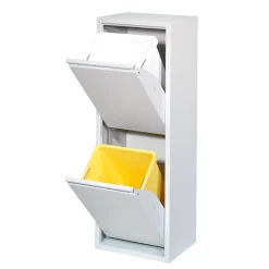 Affaldsstation 2x15 liter, hvid/lysegrå