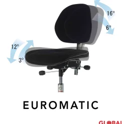 Arbejdsstol Duo høj alu grå