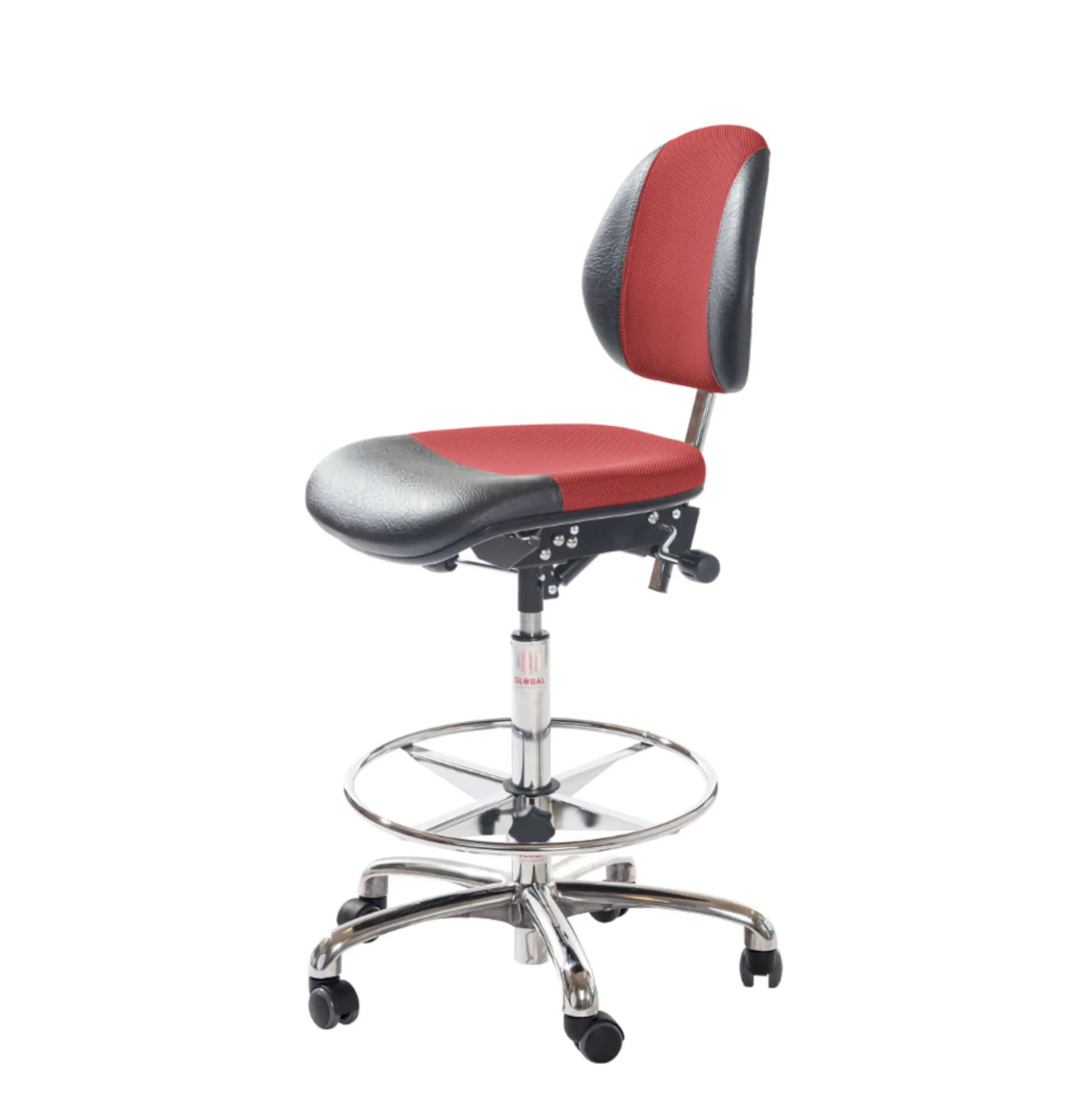 Arbejdsstol Duo høj alu grå