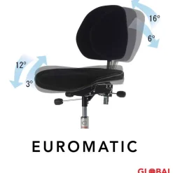 Arbejdsstol Duo høj alu grå