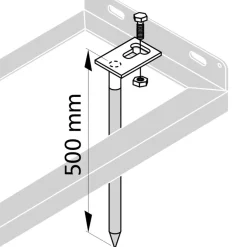 Bolte til montering i jorden 2 stk.