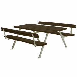 Bord bænkesæt Alpha 8 Sort m. ryglæn