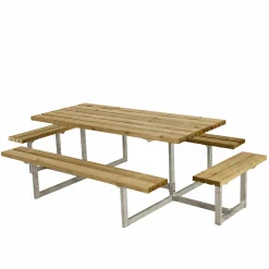 Bord bænkesæt Rustik trykimprægneret + 2 påbygning