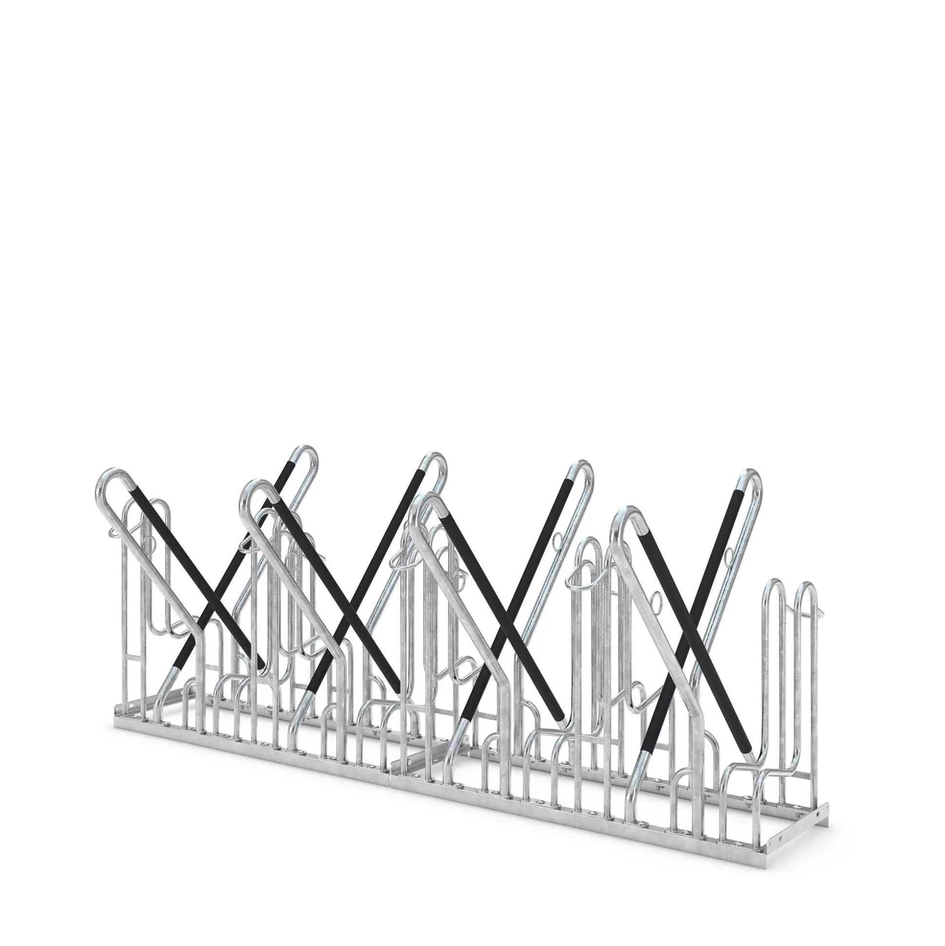 Cykelstativ m. støtte FT 8 bøjler, dob.