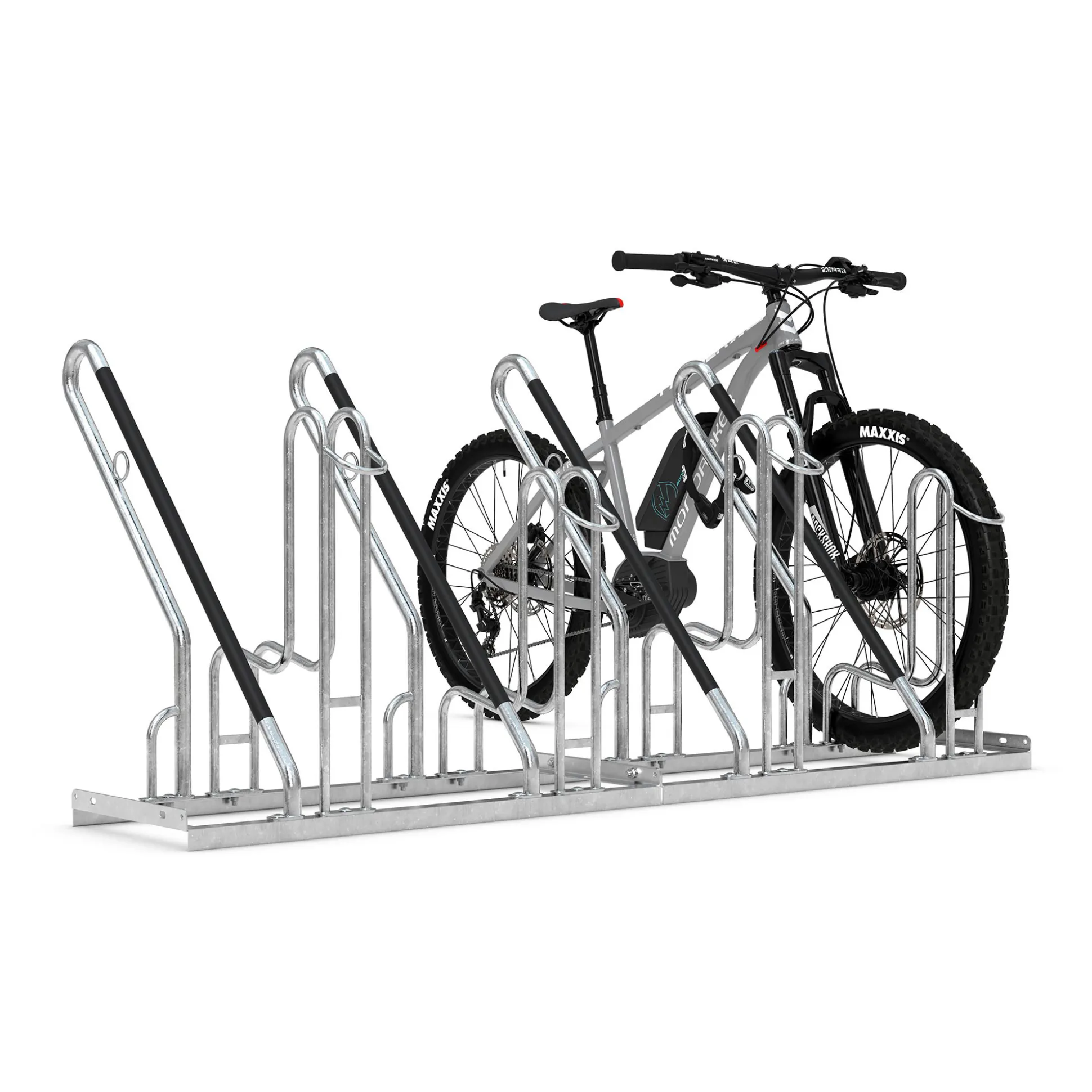 Cykelstativ m. støtte FT 8 bøjler, dob.