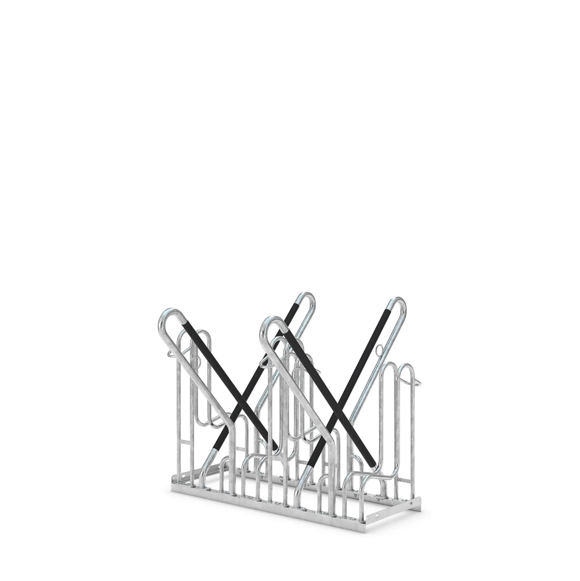 Cykelstativ m. støtte FT 4 bøjler, dob.