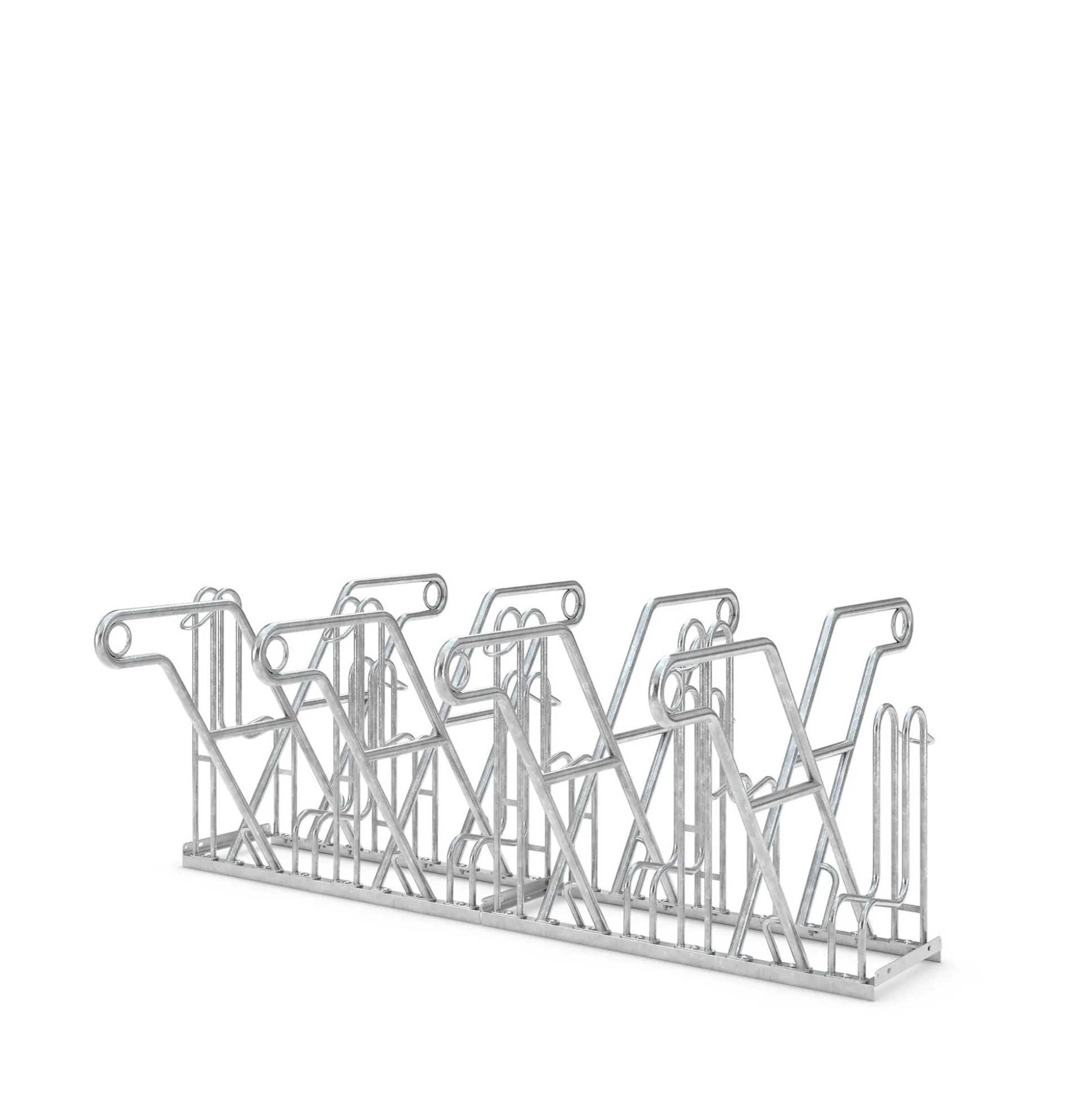 Cykelstativ m. støtte GX 8 bøjler, dob.