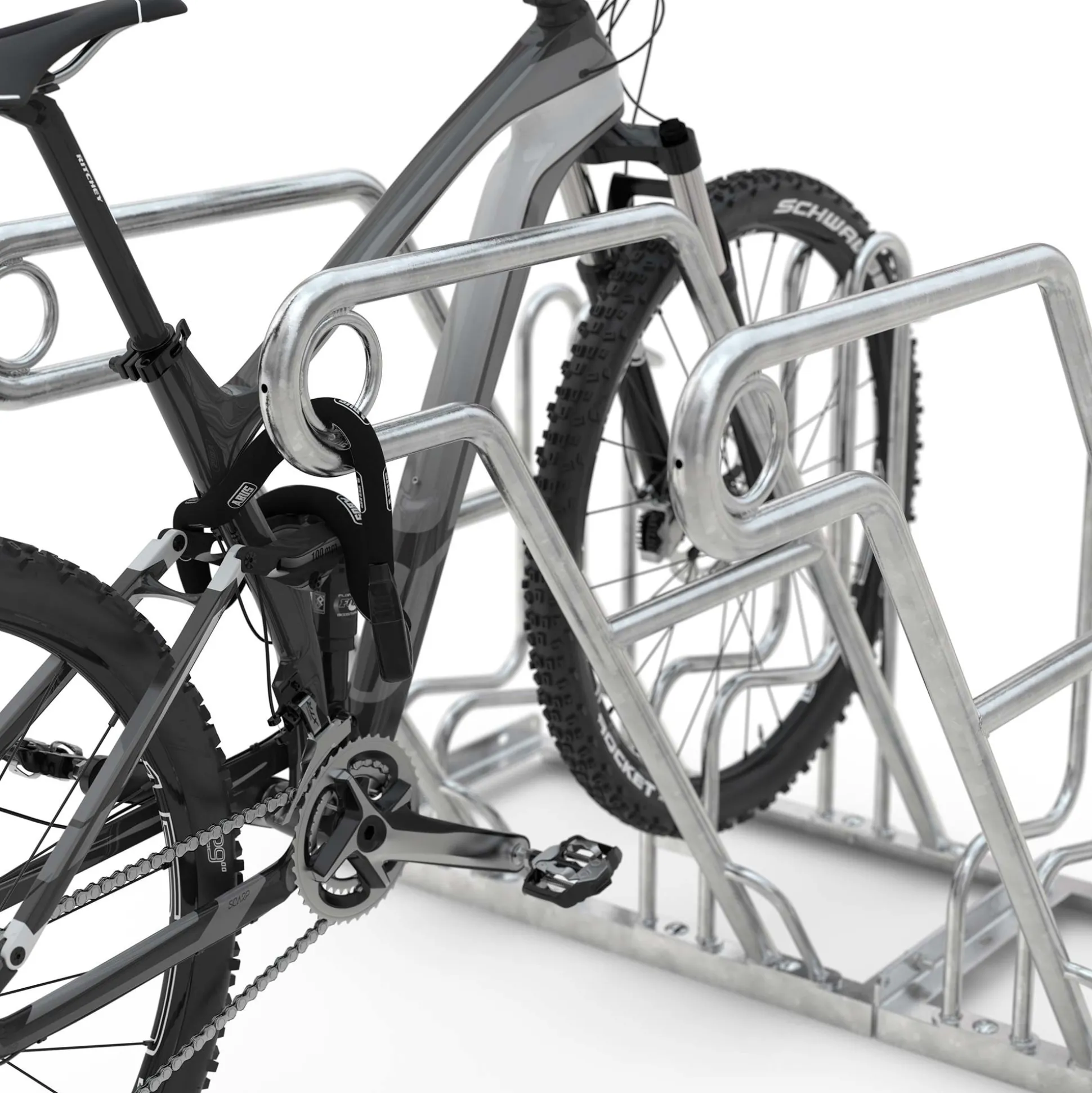 Cykelstativ m. støtte GX 4 bøjler