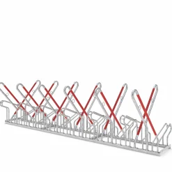 Cykelstativ m. støtte XF 12 bøjler, dob.
