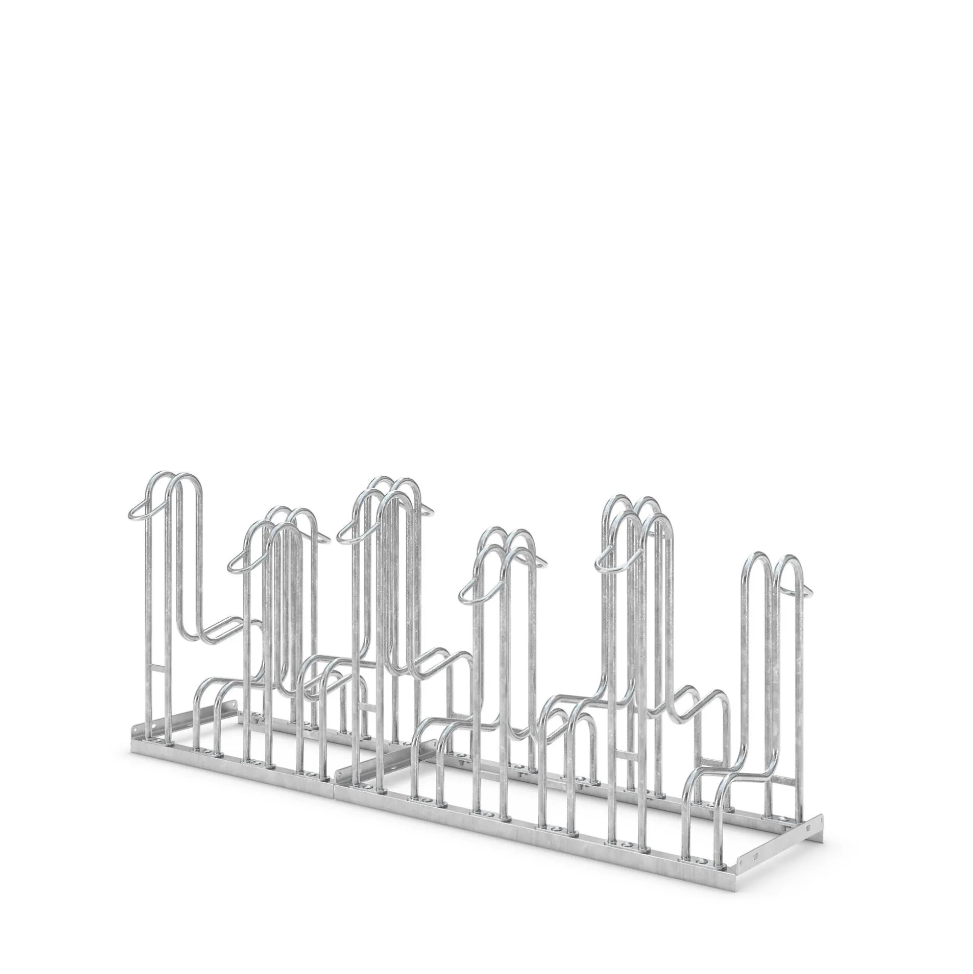 Cykelstativ med 10 høje bøjler, dobbelt