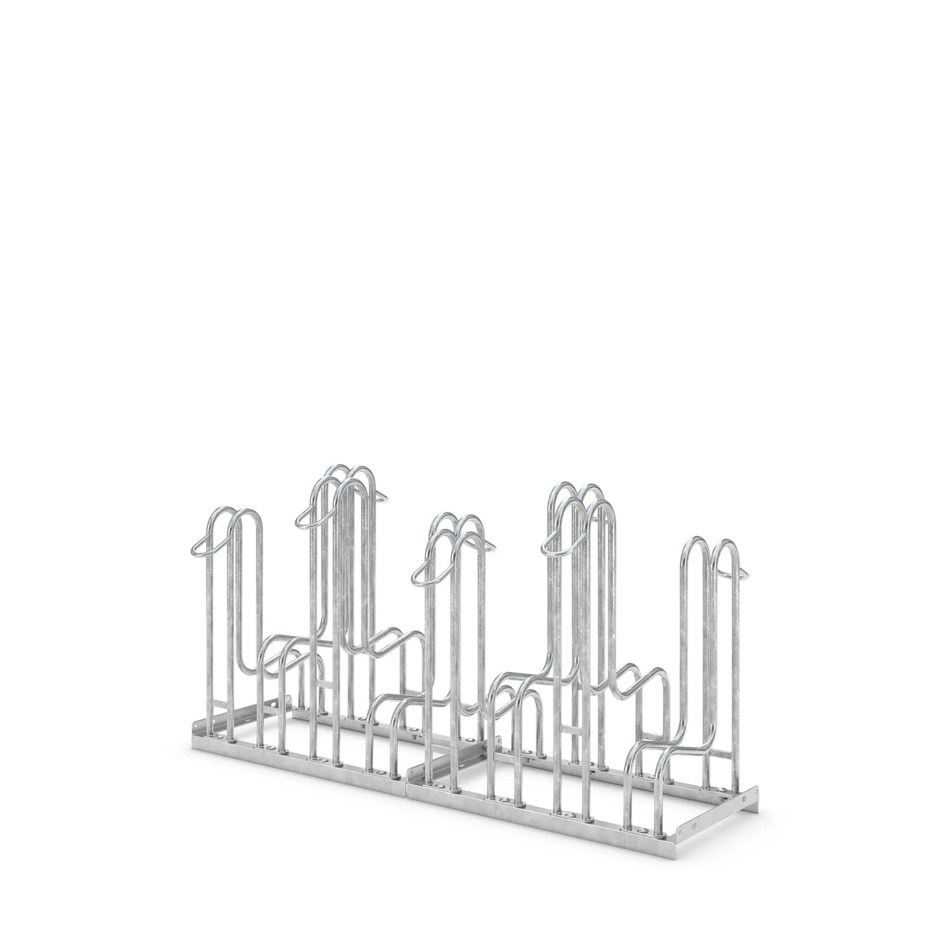 Cykelstativ med 8 høje bøjler, dobbelt