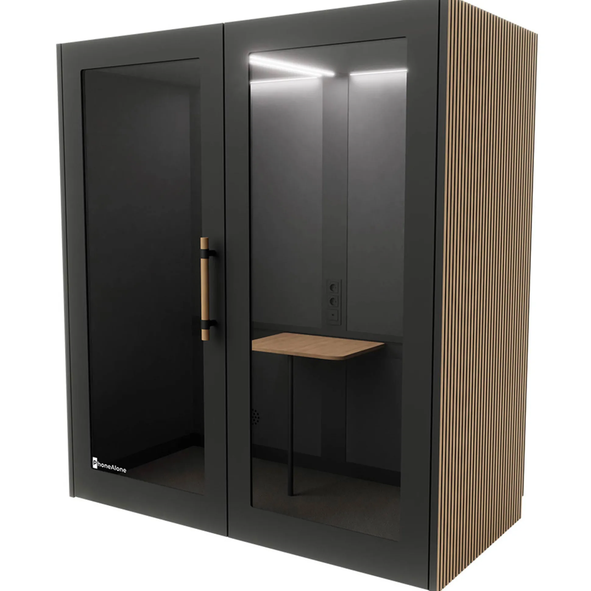 Dobbeltboks PhoneAlone, egetræslameller