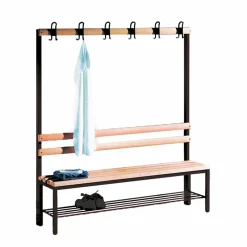 Enkelt bænk m/knagerække