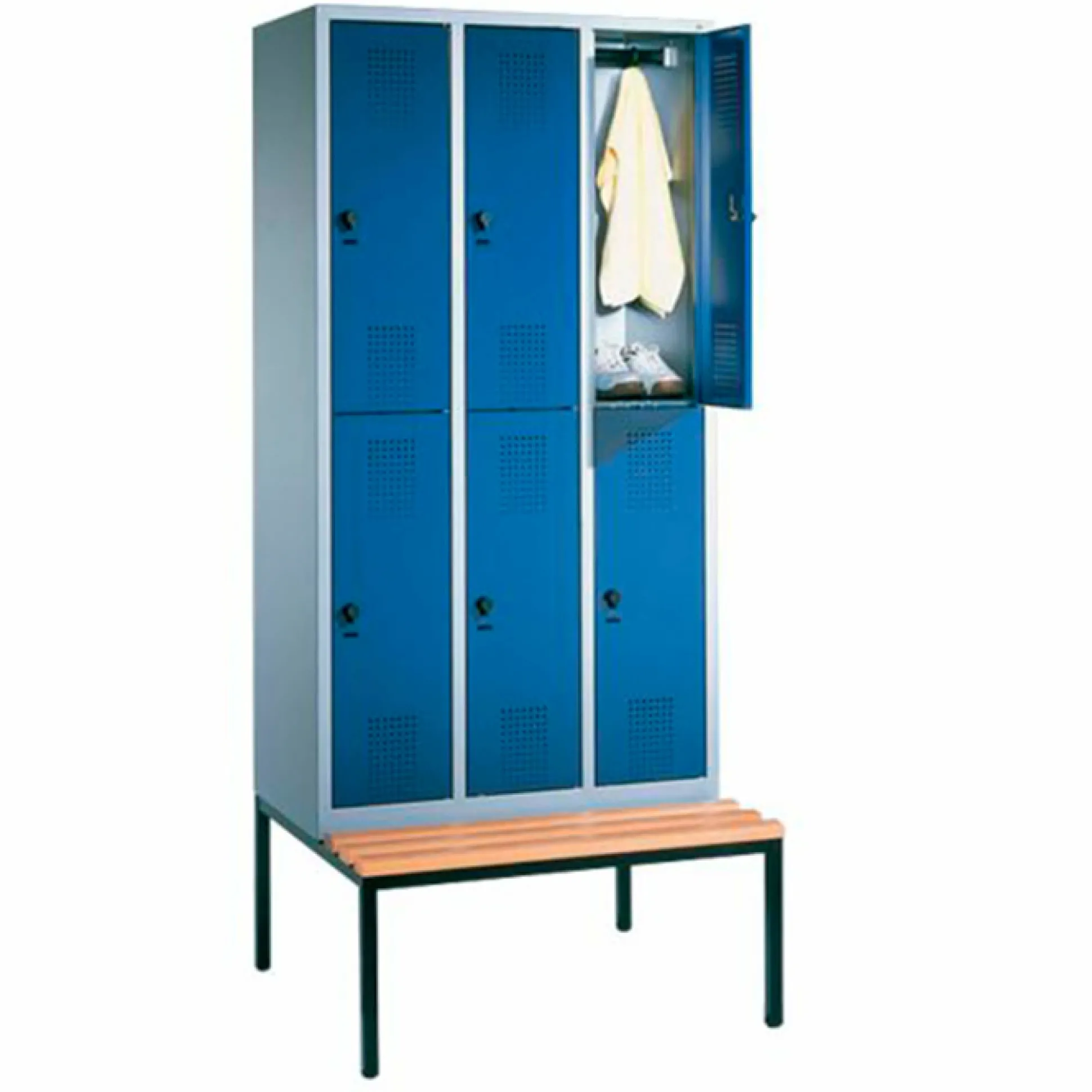 Evolo personaleboks m. bænk 3 x 2 rum