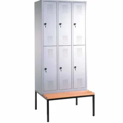 Evolo personaleboks m. bænk 3 x 2 rum