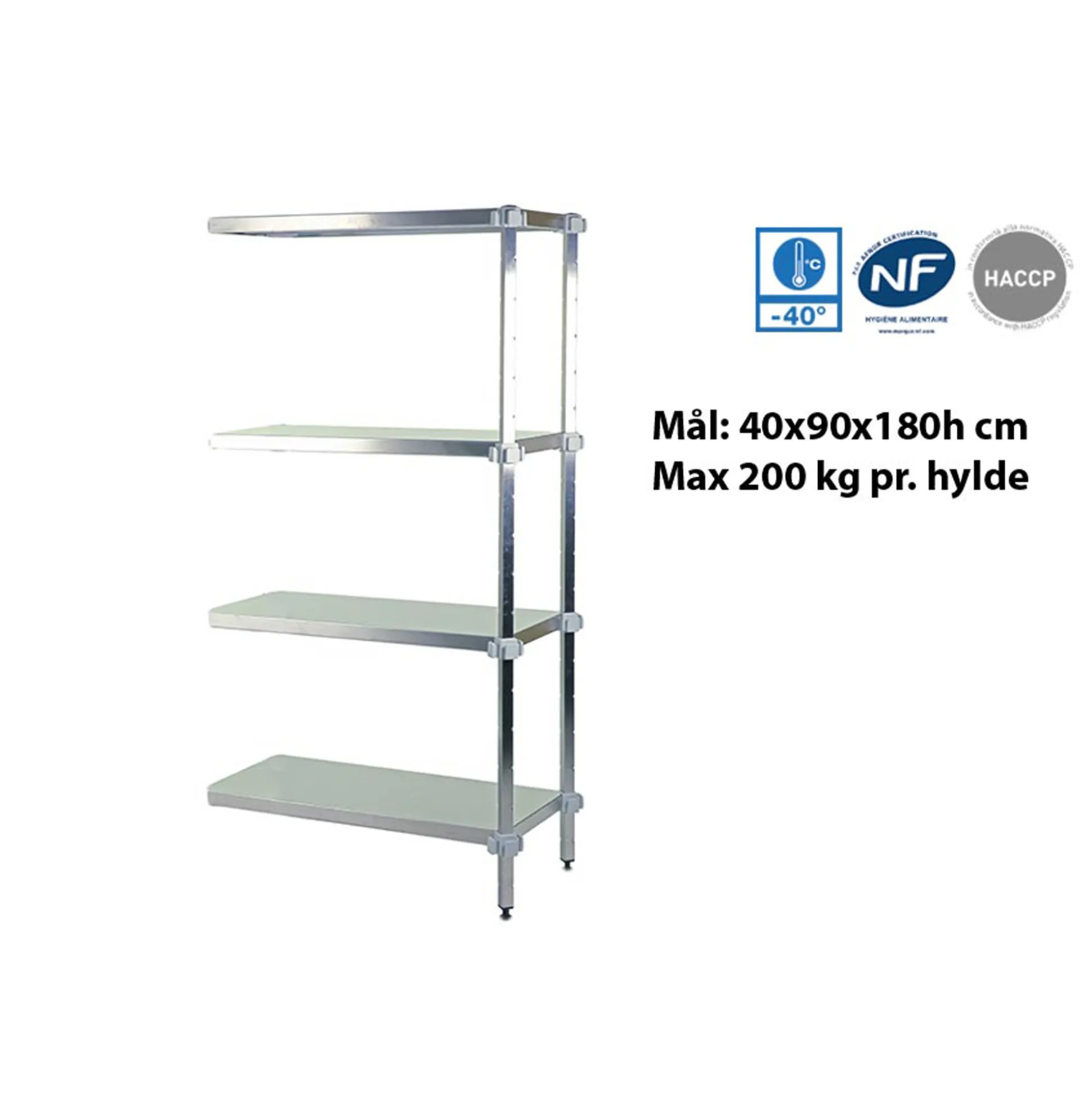 Fødevarereol følgefag 46x93x180h