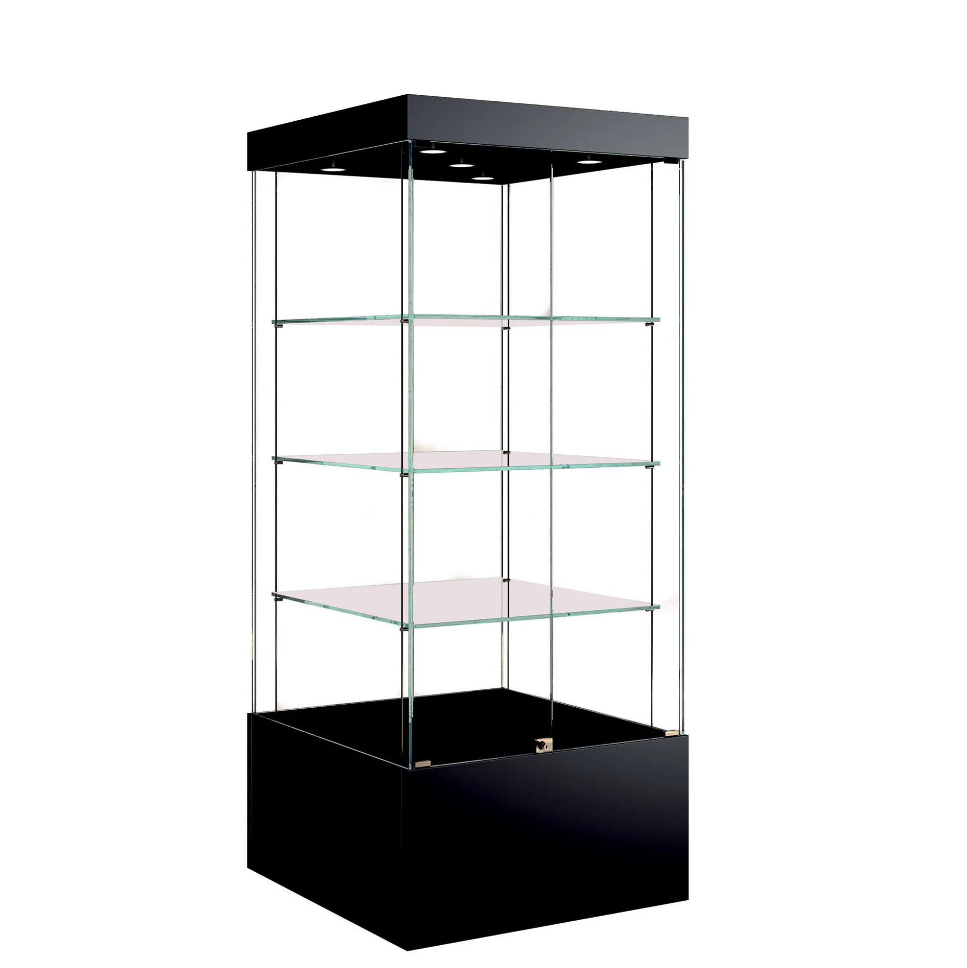 Glasmontre Athene 80 cm, m. 3 hylder