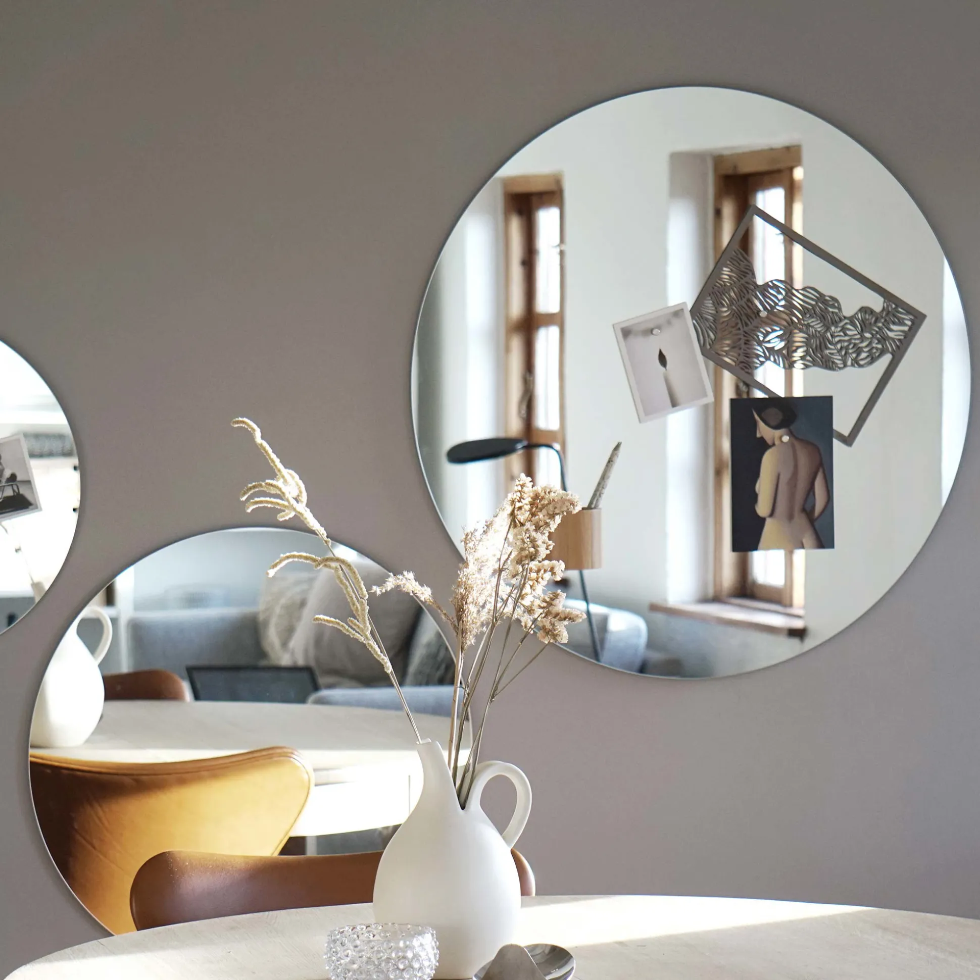 Glastavle Naga Ø80 cm spejl