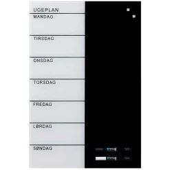 Glastavle Naga ugeplan 40x60 cm