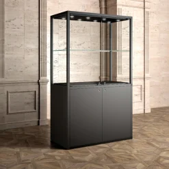 Glasvitrine Arta 120 cm, 1 hylde og skab