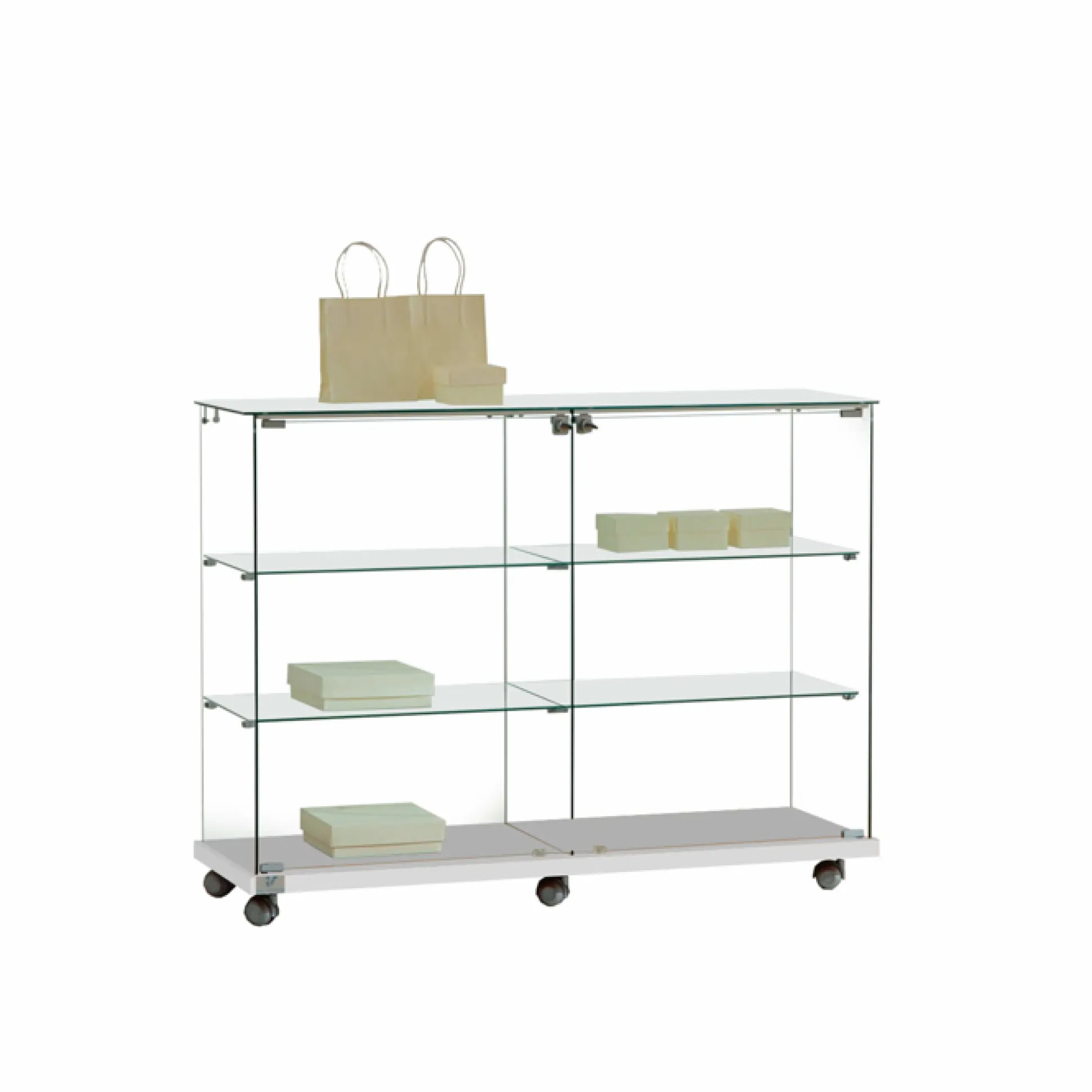 Glasvitrine Trento 7. m/4 hylder & glastop