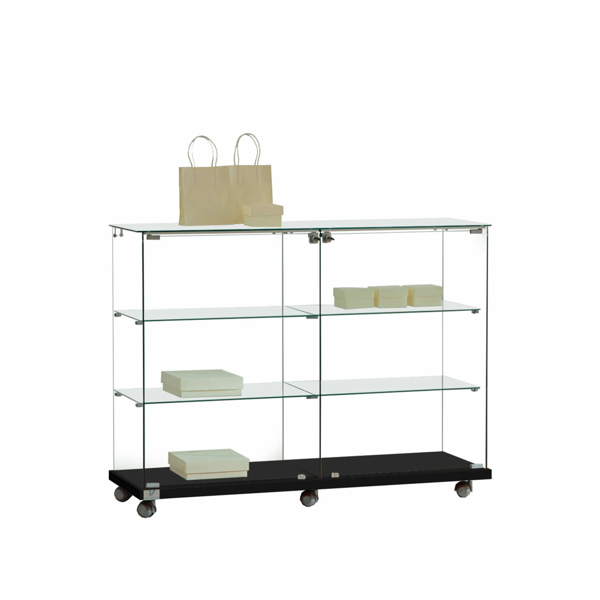 Glasvitrine Trento 7. m/4 hylder & glastop