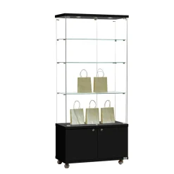Glasvitrine Trento 4L. m/2 LED spot & skab