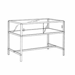Glasvitrine/disk Profil, inkl. hjul