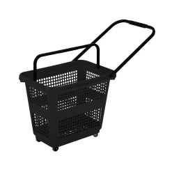 Indkøbskurv på hjul 54 liter, sort