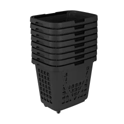 Indkøbskurv på hjul 80 liter, sort