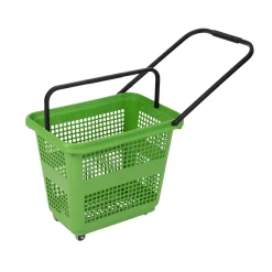 Indkøbskurv på hjul 54 liter, grøn