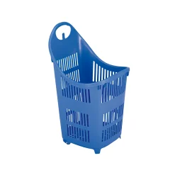 Indkøbskurv træk/skub 91 liter, blå