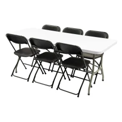 Klapbord med 6 Samson stole
