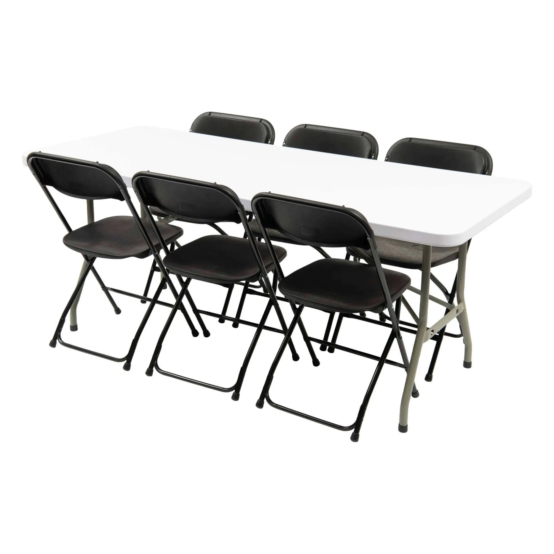 Klapbord med 6 Samson stole