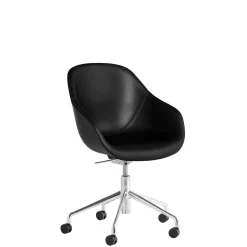 Kontorstol HAY AAC 155, blank/sort læder