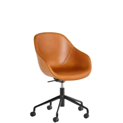 Kontorstol HAY AAC 155, sort/cognac læder