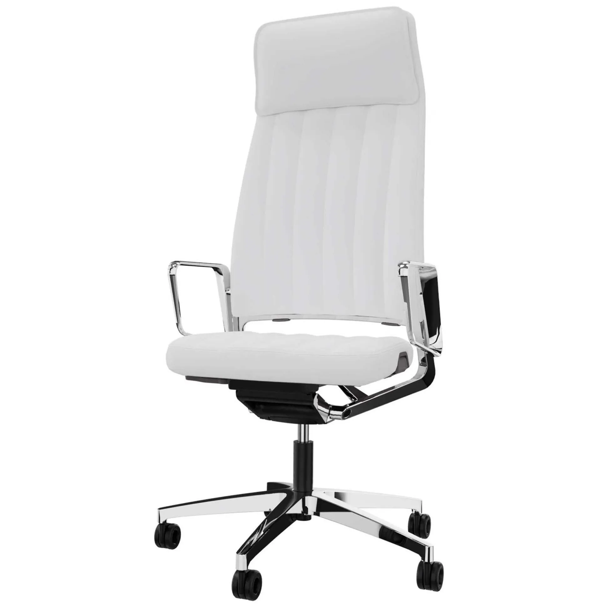 Kontorstol hvid læder VINTAGEis5 32V4