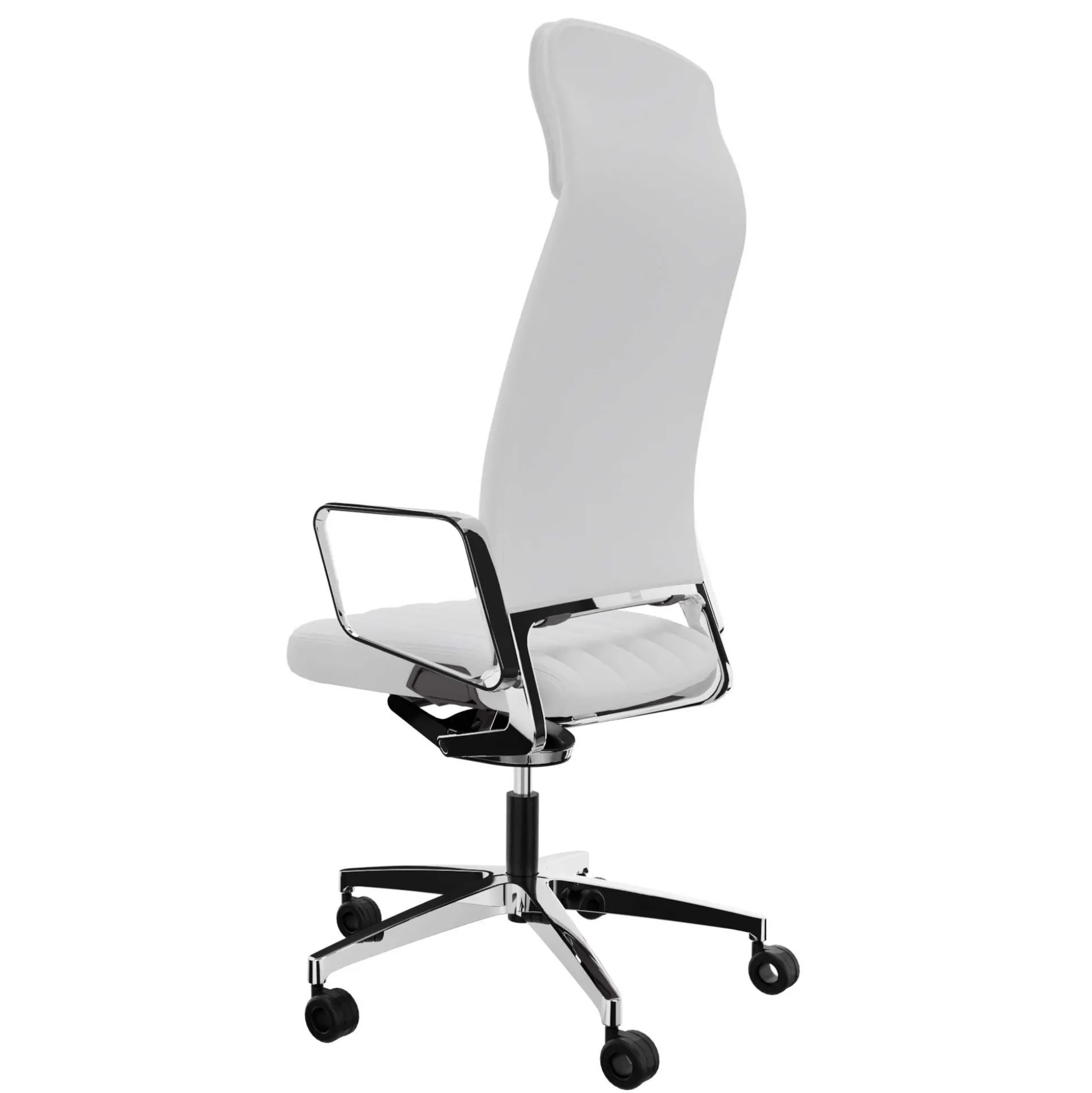 Kontorstol hvid læder VINTAGEis5 32V4