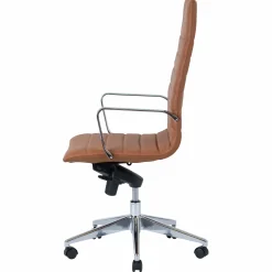 Kontorstol Prestige høj ryg, cognac brun