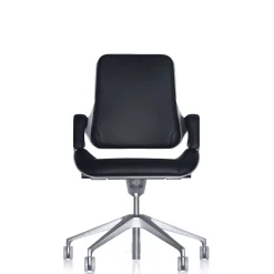 Kontorstol Silver 262s børstet aluminium/sort læder