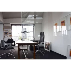 Kontorstol Silver 362s børstet aluminium/sort læder