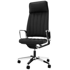 Kontorstol sort læder VINTAGEis5 32V4