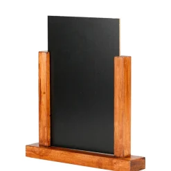 Kridttavle menuholder A5, mørk træ