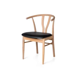 Leighton stol i massivt eg og ægte læder