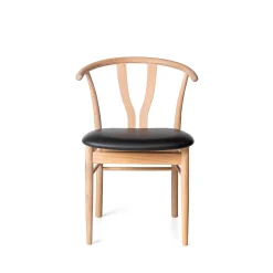 Leighton stol i massivt eg og ægte læder