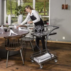 Lille bordvogn C-line m. 1 hylder+kurv