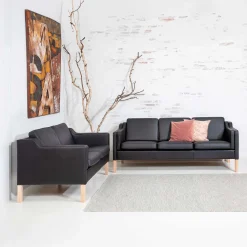 Liverpool Lux Sofasæt 2+3 pers. sort Dolaro Læder