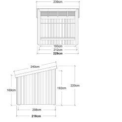 Nordic cykelskur m/dør 5 m2
